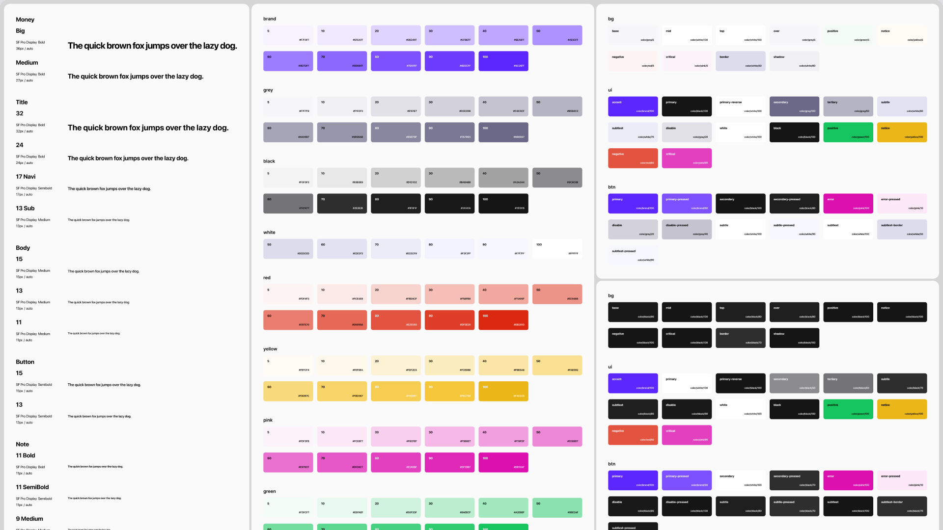 Design system — typography and colors